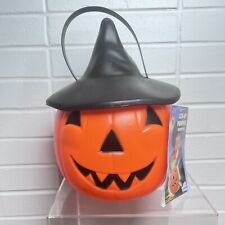 Vintage Empire Blow Mold Lite Up Pumpkin Candy Pail 1995 New With TAG WORKS picture