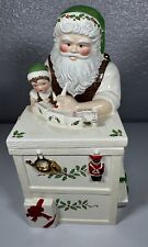 LENOX Collectible 2001 CHRISTMAS Holiday SANTA Workbench Cookie Jar READ picture