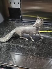 Antique English Made Solid  Silver Plated Fox model Figurine with full picture