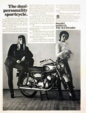 1968 Suzuki X-5 Invader Motorcycle - Biker Chick Librarian Wild Mild - Print Ad picture