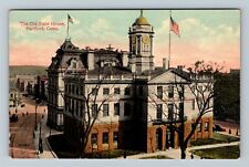 Hartford CT-Connecticut, Old State House Clock Tower Period Car Vintage Postcard picture