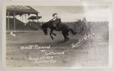 1925 RPPC Wildcat Bernard Leatherneck Cowboy Horse Bucking Pendleton Oregon picture