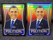 Barack Obama SILVER & BLACK PRISM RAINBOW REFRACTORS Leaf Metal Political sCarCe picture