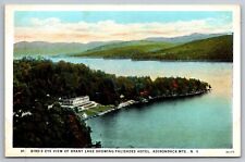 Bird's Eye View Lake Brant Lake. Palisades Hotel. New York Postcard picture