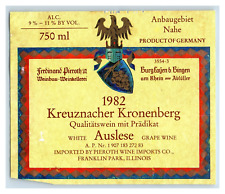 1970's-80's Anbaugebiet Nahe Kronenberg German Wine Label Original S10E picture