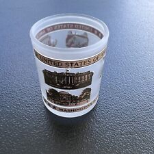Vintage Washington DC Monuments Gold Accented Frosted Shot Glass picture