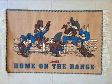 Vintage Warner Brothers Looney Tunes Characters western rug 2'x3' fringe  picture