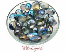 1 AQUA AURA QUARTZ Tumbled Stone, Titanium Rainbow, Aqua Aura Crystal #AQ24 picture