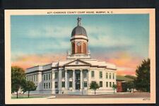 MURPHY, NC *  CHEROKEE COUNTYCOURT HOUSE * UNPOSTED VINTAGE LINEN c 1930s picture