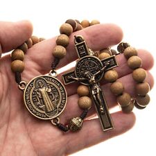 Large Catholic 10mm Wood Rosary Beads 20