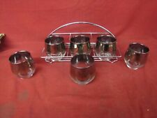 Vintage 1960s 6 Piece Set Queen's Lusterware Ombre Silver-Fade Glass picture
