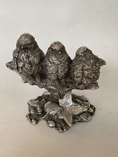 Country Artists Sterling Silver Filled Bird Figurine 3 Chicks On A Branch picture