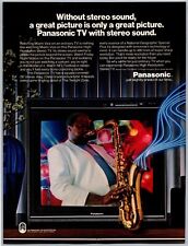 Panasonic Tv With Stereo Sound Saxophone Vintage Nov, 1986 Full Page Print Ad picture