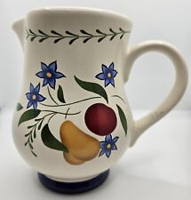 Vintage Pitcher Claire Burke Fruits & Flowers Beautiful Ceramic 5 ¾” Tall picture