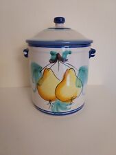 Vietri Buon Giorno Canister Crock W/ Lid Hand Painted, Fruit - Vintage 9
