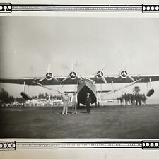 VINTAGE PHOTO Flying Boat Clipper Aircraft Aviation, PamAm Miami Florida 1939 picture