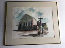 Mass. Artist Richard Rourke Watercolor East India Marine Hall picture