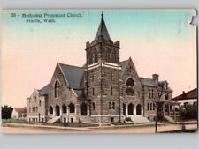 c1910 Methodist Protestant Church Seattle Washington WA Hand Colored Postcard picture