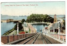 Postcard OR Portland Looking Down the Chutes Oakes Amusement Park Oregon 1907 picture