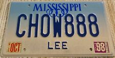 CHOW888 Vanity License Plate Mississippi Chow Chow Dog Breed Mein Lucky Number picture
