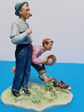 Norman Rockwell Gorham Fishing Porcelain Figurine Going Fishing w/Grandpa picture