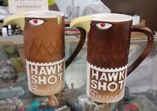 Lot of 2 Vintage 1970 Hawk Shot Smirnoff Ceramic Bar Pitcher 5.25