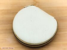 White Leather-Vintage Ladies Powder Compact -0re picture