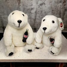1993 Coca Cola Polar Bear Plush W/Bottle Large 12