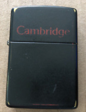 Vintage ZIPPO LIGHTER Cambridge 1994 Black Matte Red Lettering picture