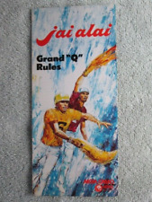 Vintage Jai Alai Grand 'Q' Rules, MGM Hotel Las Vegas, Nevada Pamphlet 1976 picture