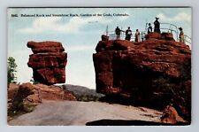 CO-Colorado, Balanced Rock, Steamboat Rock, Antique, Vintage c1917 Postcard picture