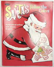 Christmas Santa's Follow The Colors Book Whitman 1969 Mid-Century Holiday Decor picture