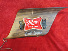 Vintage Underwriters Laboratories Miller High Life Lighted Faux Wood Beer Sign picture