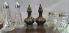 3 SETS Vintage Salt & Pepper Shakers  2 Pairs Glass 1 Pair Silverplate Bates Son picture