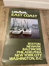 Vintage US AIR East Coast Poster 22” x 34 1/2” picture