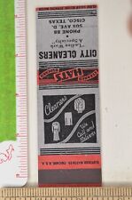 Matchbook Cover City Cleaners Cisco Texas Dry Laundry 1930s 1940s 2 Digit Ph mf4 picture