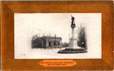  Postcard Post Office & Soldier Monument Battle Creek MI Michigan 1908     H-567 picture