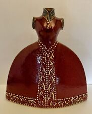 Uniquely Rare Asian Inspired Flambé Style Red Gown Porcelain Decor 11” Tall picture