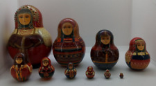 Rare Signed Russian Matryoshka Nesting 10 Dolls Handcrafted Hand Painted, VGC picture