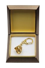 Rottweiler 3 - Gold Plated Key Chain with A Dog, Box Art Dog picture
