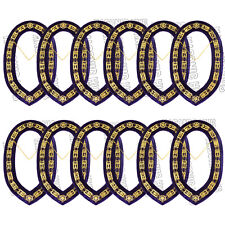 Masonic Regalia Cryptic Mason Royal & Select Master Chain Collar Set of 12 picture