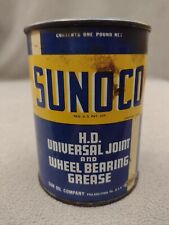 Vtg 1956 Sunoco Universal Joint & Wheel Bearing Grease 1 lbs Grease Can Oil Can picture