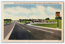 c1960s Scene Along Turner Turnpike Between Tulsa and Oklahoma City OK Postcard picture