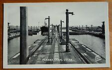 Gatun Locks (Atlantic end), Panama Canal real photo postcard rppc picture