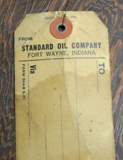 Vintage 1930s Standard Oil Company Tag Oil Can Fort Wayne, Indiana Advertising picture