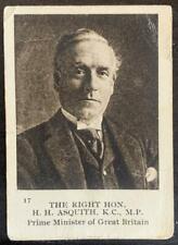 1916 Imperial Tobacco World War I C98 #17 H.H. Asquith R.C, M.P V50878 picture