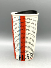 Starbucks Chicago Neighborhoods 12 Ounces Ceramic Travel Mug w/Lid picture