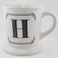 Home Essentials Monogram Initial Letter H Ceramic Coffee Mug Cup Black on White picture