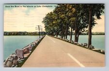 Middlebury VT-Vermont, Sand Bar Road To The Islands, Vintage c1949 Postcard picture