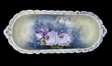 Antique Limoges Flambeau Gorgeous Roses Celery Plate picture